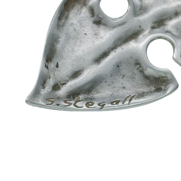 Vintage S. Stegall Sterling Silver 925 Abstract Pendant - Picture 6 of 8